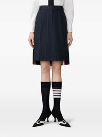 Thom Browne Women Pleated Wool Midi Skirt
