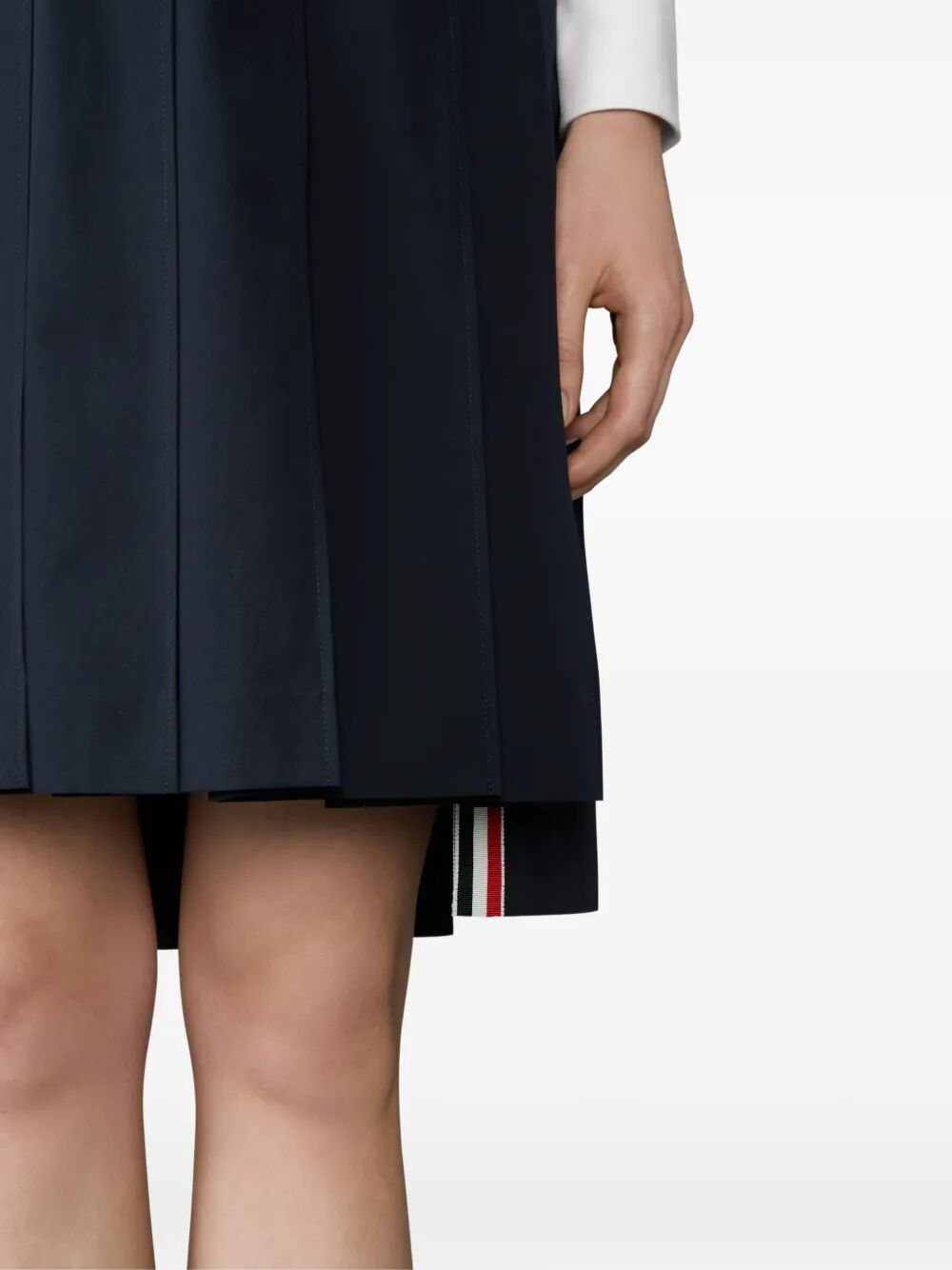 Thom Browne Women Pleated Wool Midi Skirt