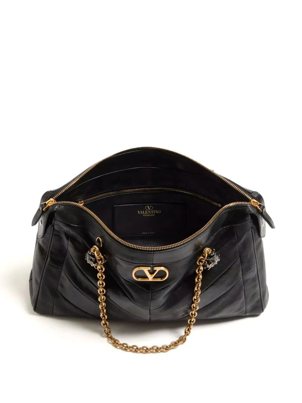 Valentino Garavani Women Valentino Garavani Panthea Shoulder Bag In Nappa Leather With Chevron Pattern
