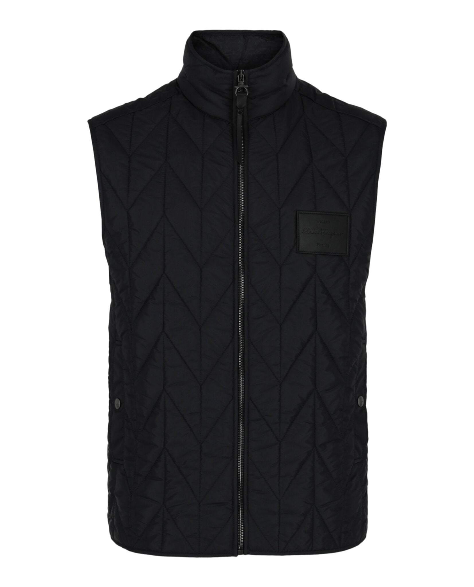 Ferragamo Mens Chevron Quilted Vest