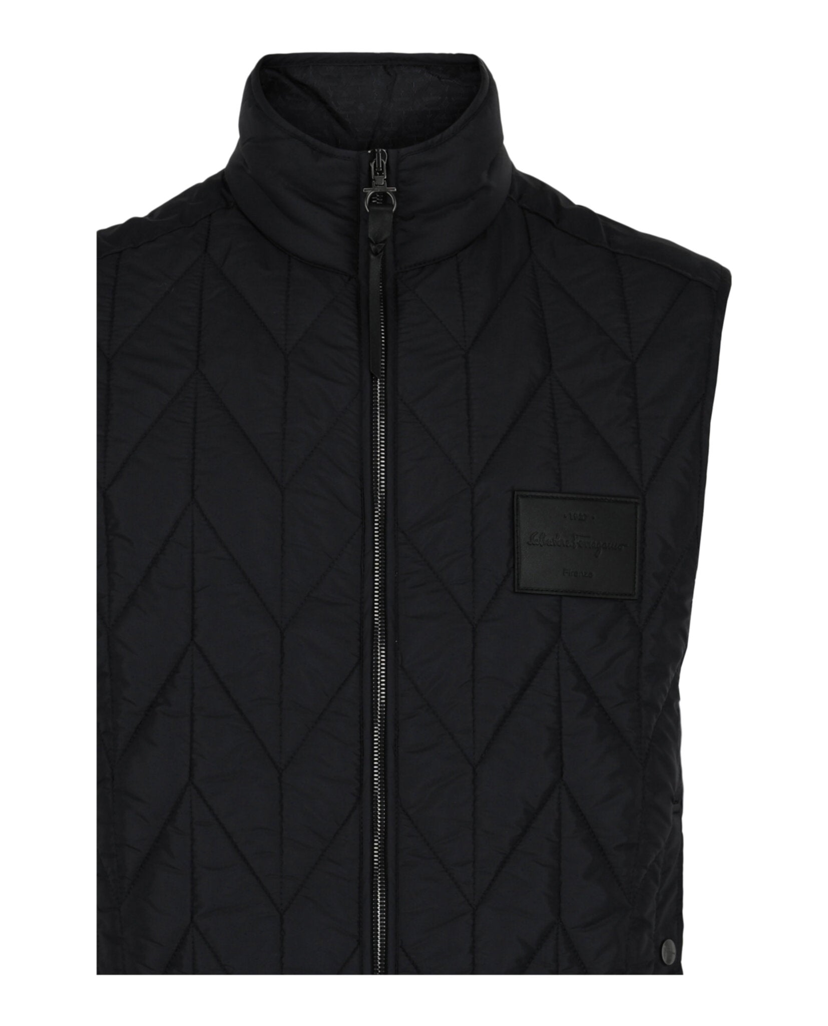 Ferragamo Mens Chevron Quilted Vest