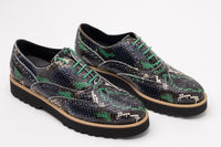 Hogan Snakeskin Platform Brogue Boots