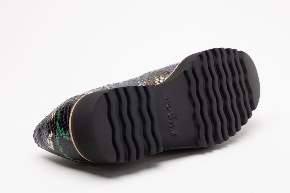Hogan Snakeskin Platform Brogue Boots