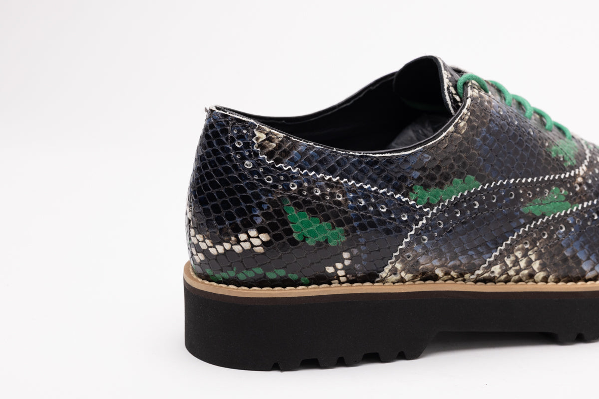 Hogan Snakeskin Platform Brogue Boots