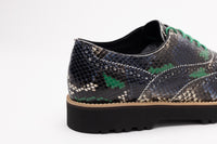Hogan Snakeskin Platform Brogue Boots