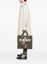 Fendi Men Fendi Club Pequin Canvas Shopper Bag
