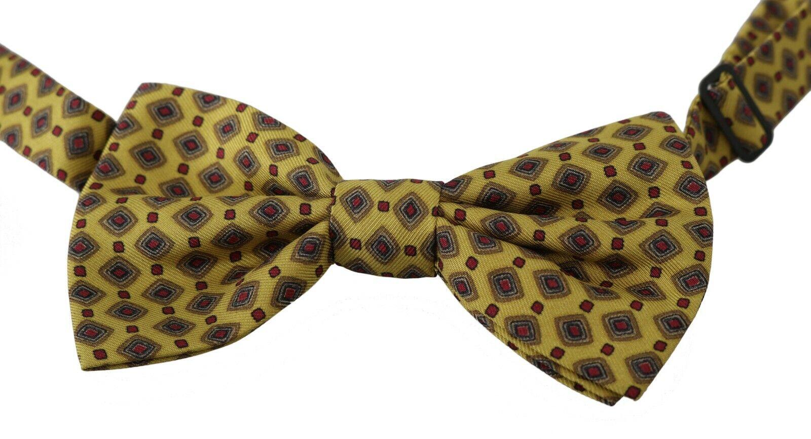 Dolce & Gabbana  Men's Yellow Geometric Silk Bow Tie