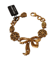 Dolce & Gabbana Crystal Embellished Baroque Brass Bracelet