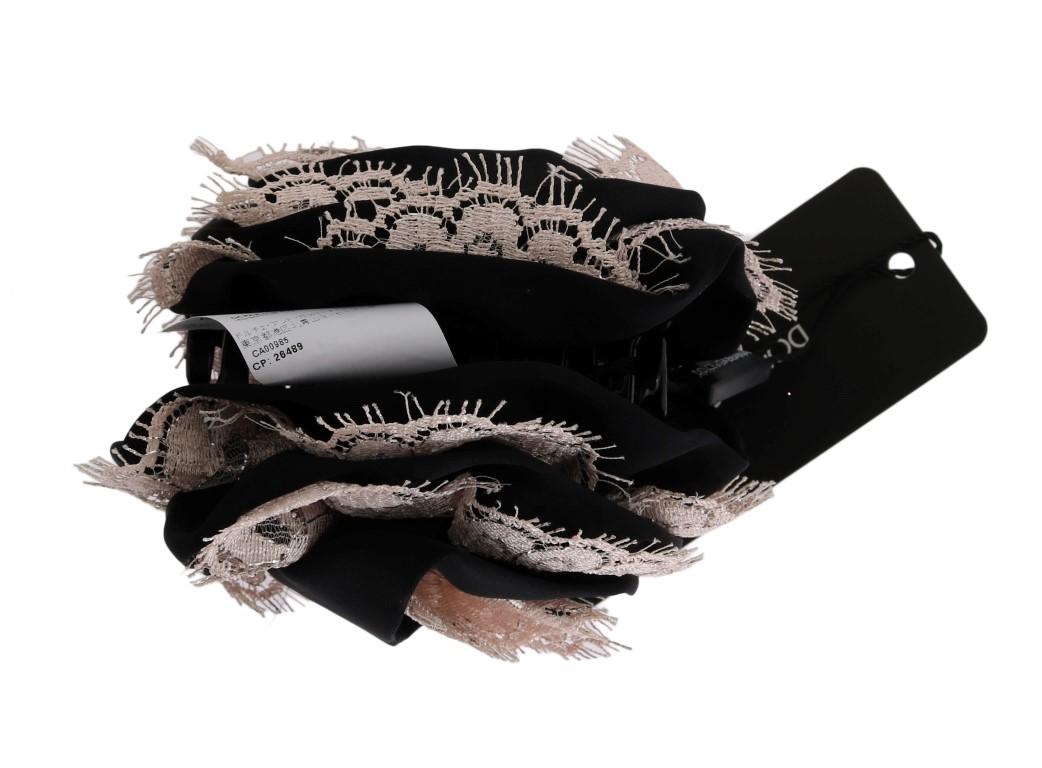 Dolce & Gabbana Lace Hair Clip Black Beige