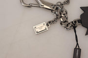 Dolce & Gabbana Studs Logo Silver Brass Keychain
