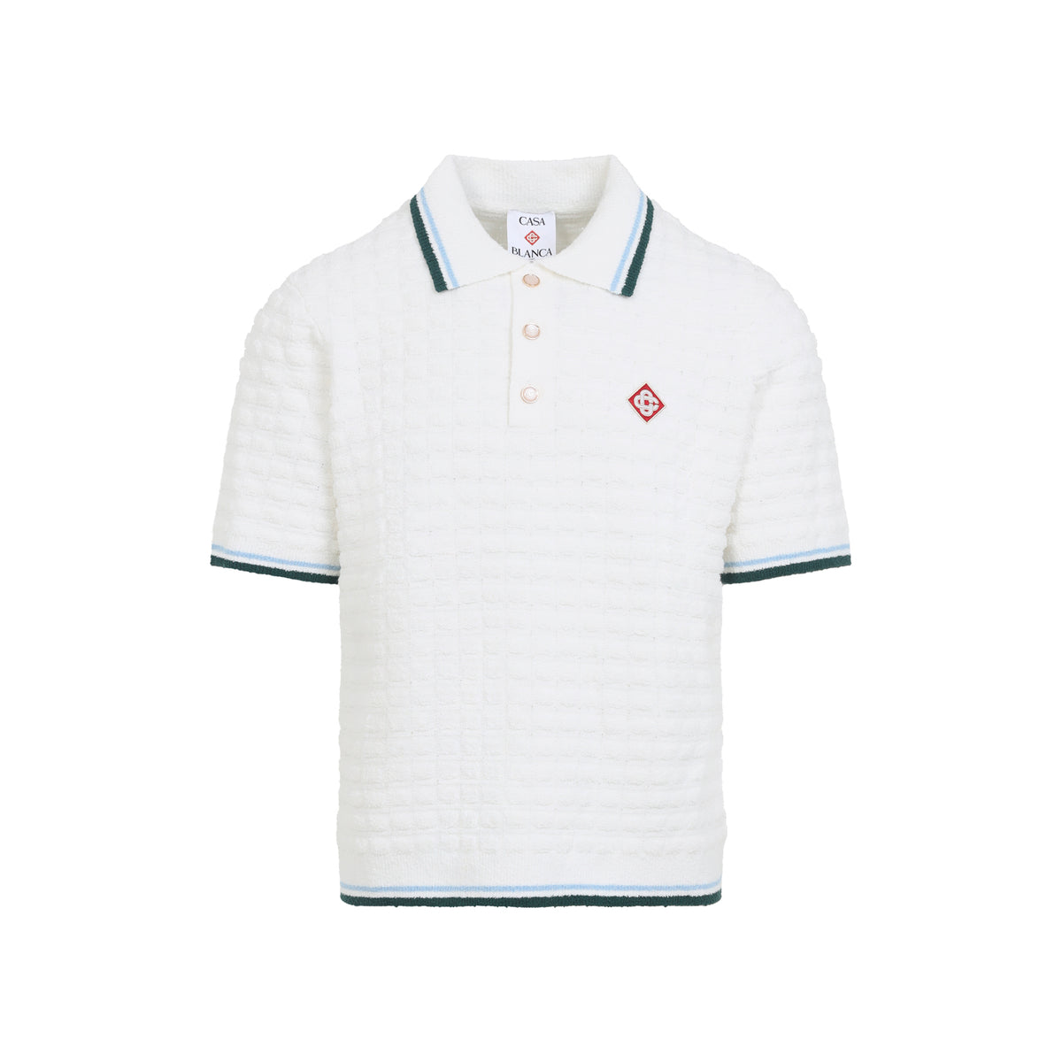 Casablanca Boucle Short-Sleeve Knitted Polo Men