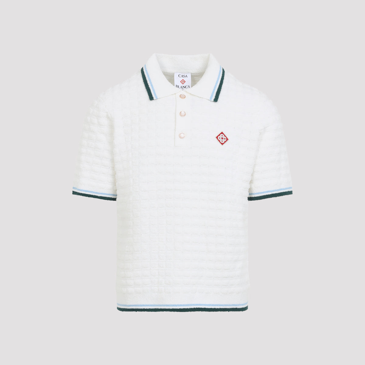 Casablanca Boucle Short-Sleeve Knitted Polo Men