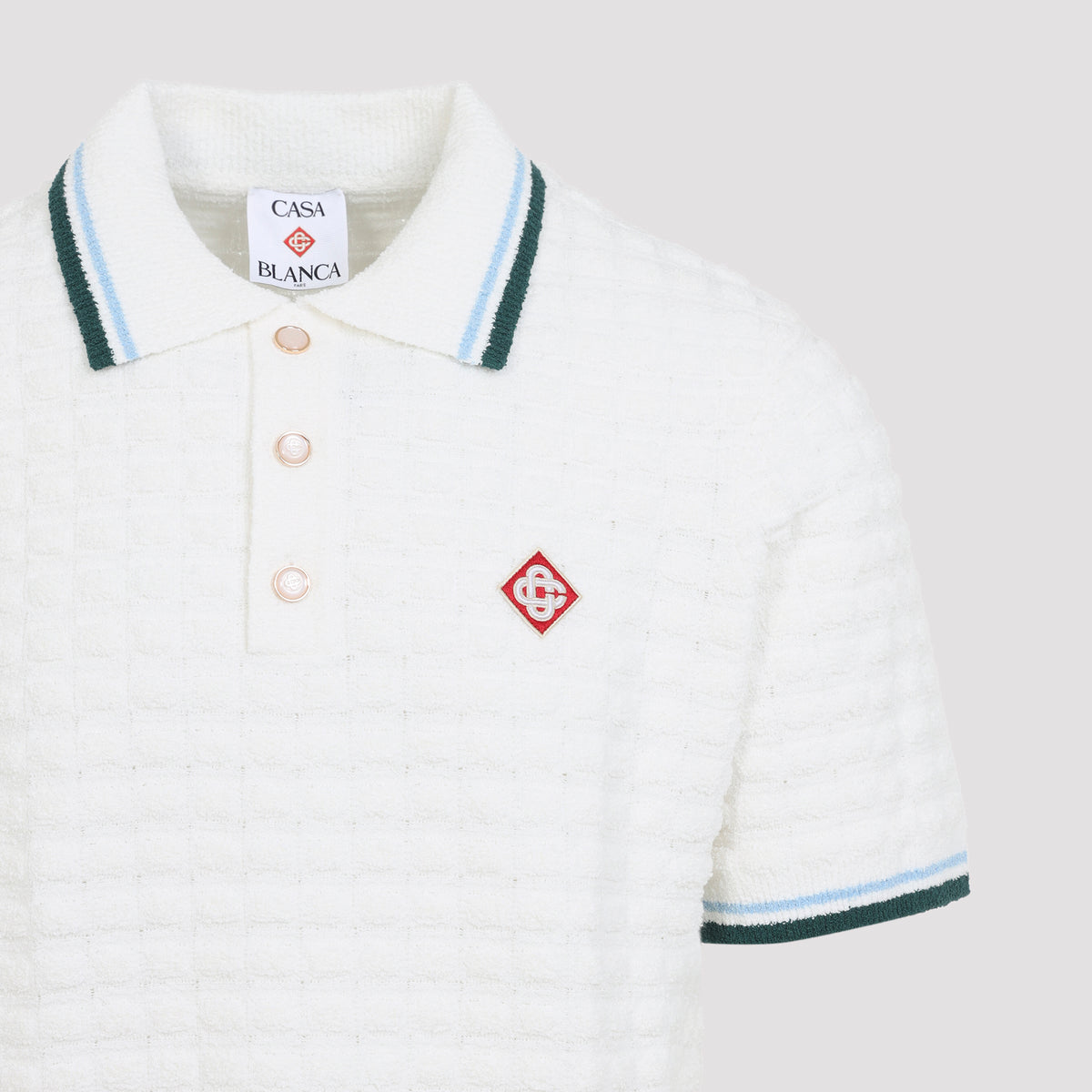 Casablanca Boucle Short-Sleeve Knitted Polo Men