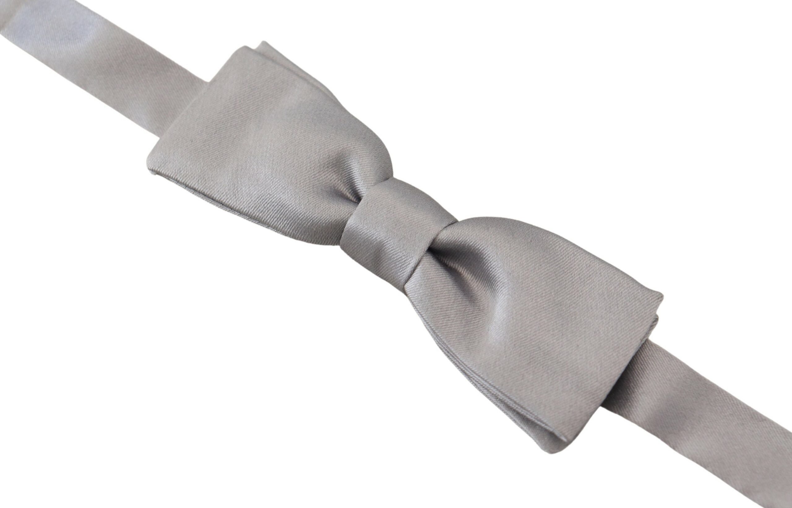 Dolce & Gabbana  Mens Gray Silk Bow Tie