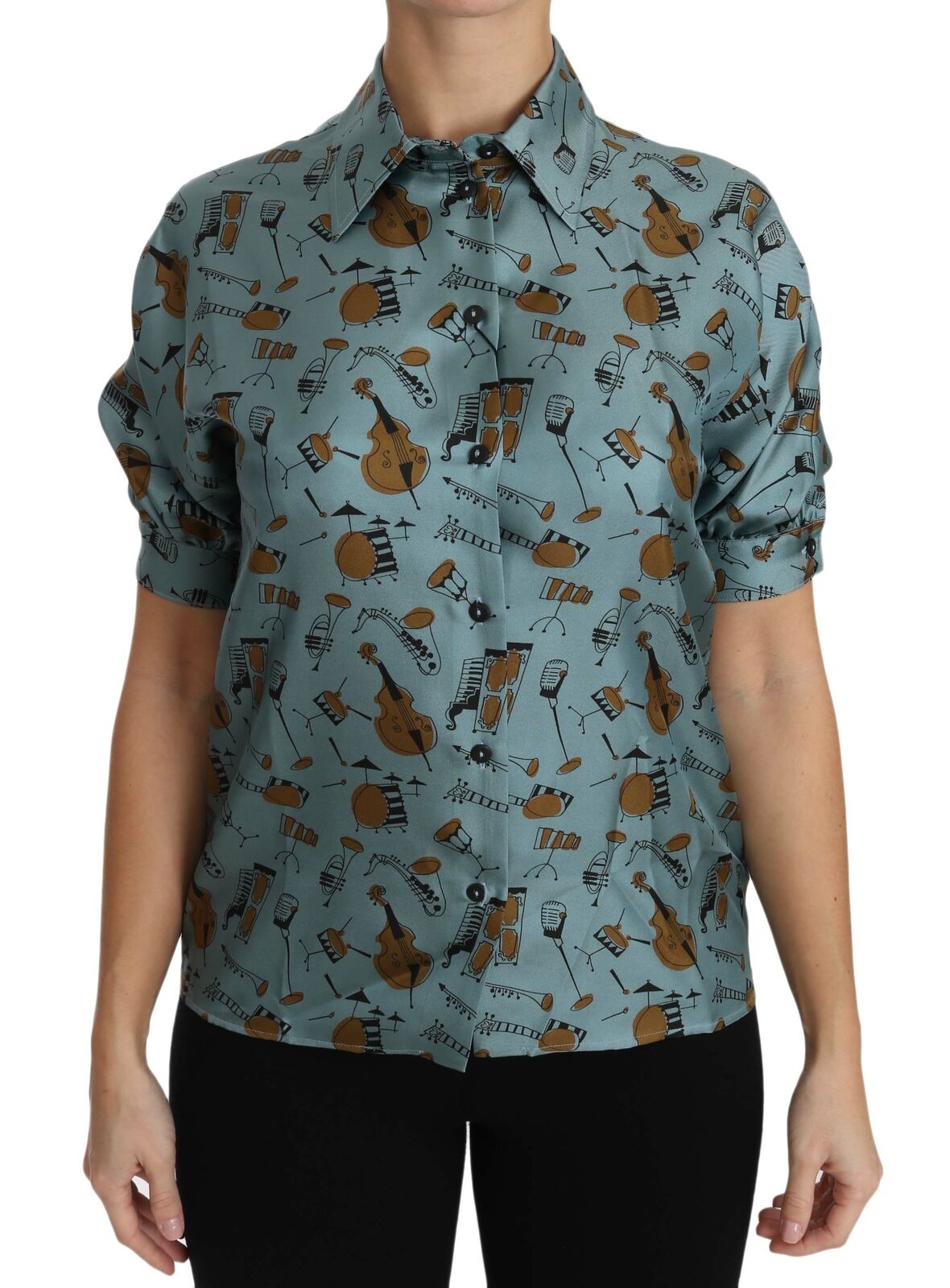 Dolce & Gabbana  Music Print Silk Shirt