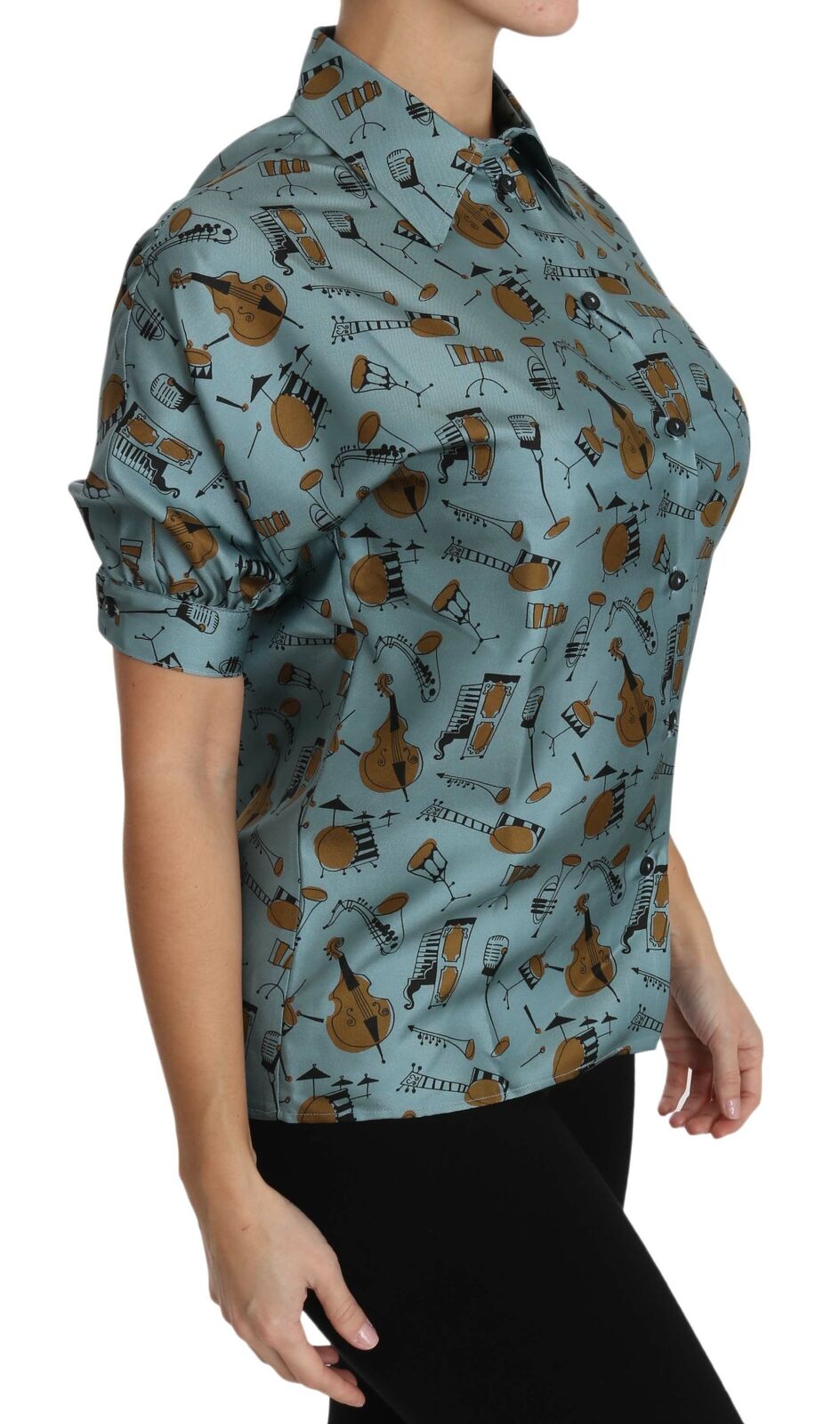 Dolce & Gabbana  Music Print Silk Shirt