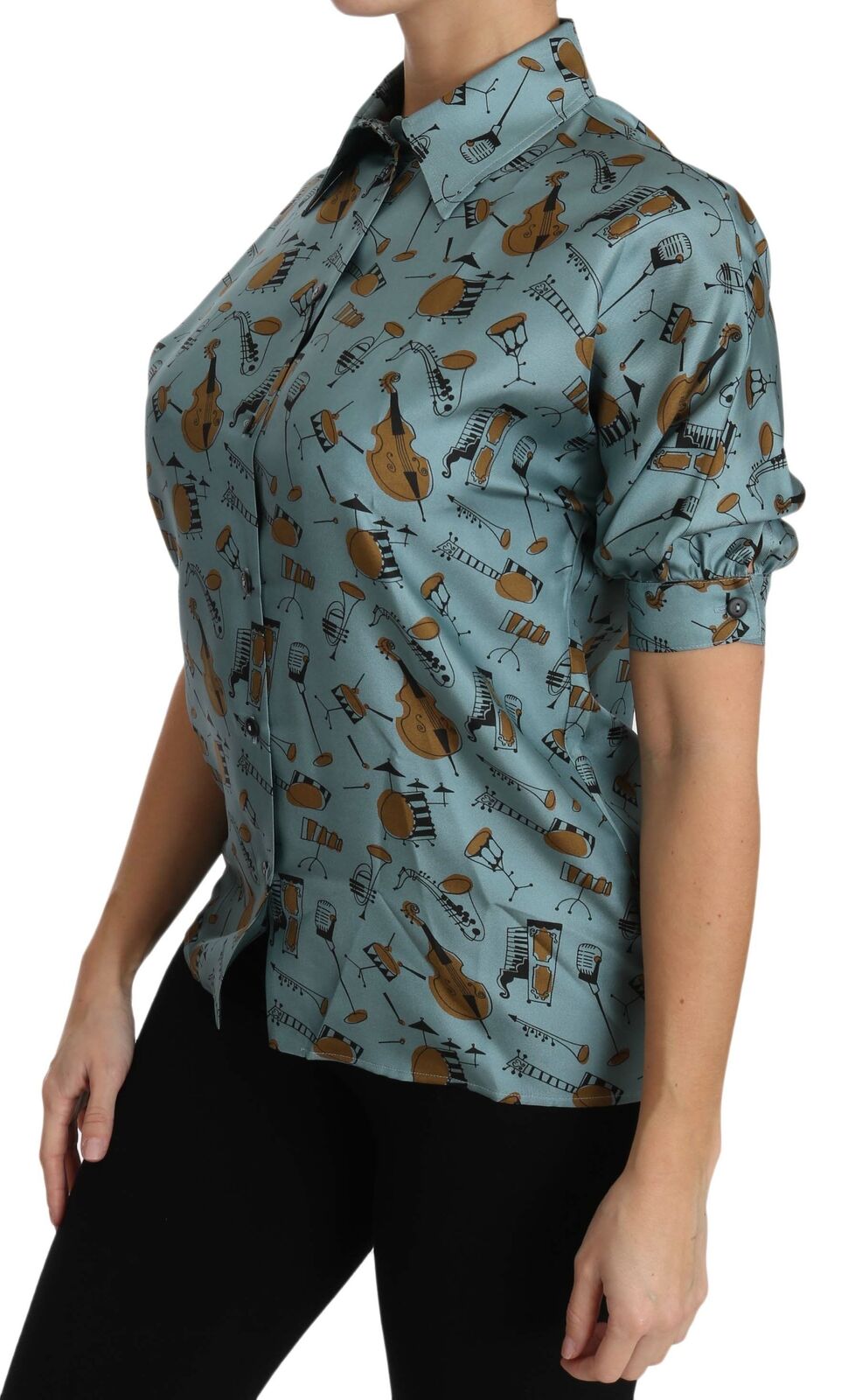 Dolce & Gabbana  Music Print Silk Shirt