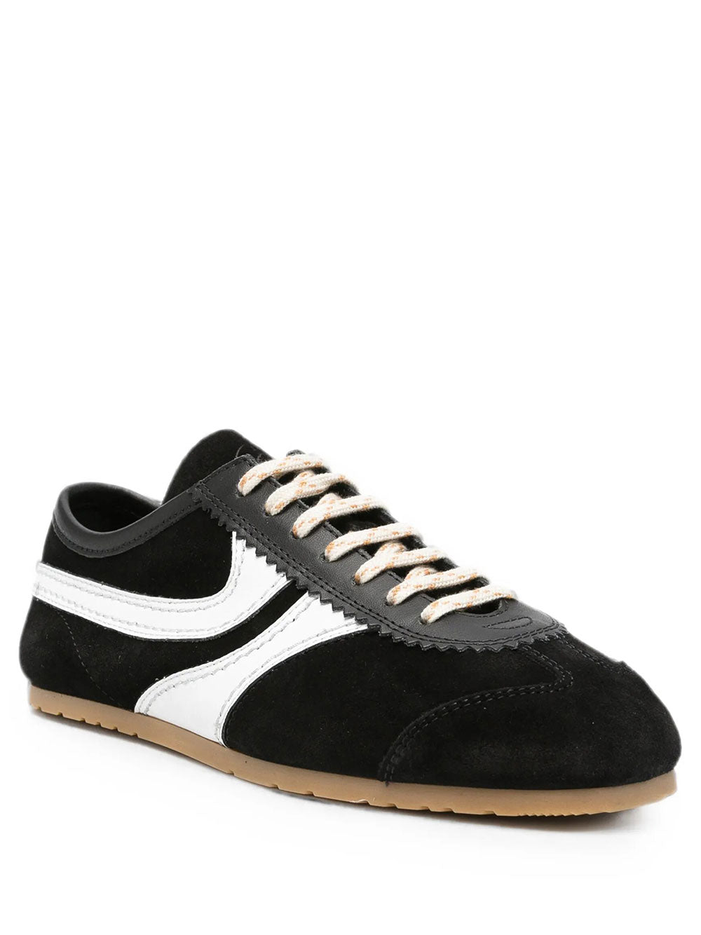 Dries Van Noten Women Suede Sneakers With Leather Inserts