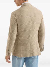Brunello Cucinelli Men Cashmere Blend Checked Single-Breasted Blazer