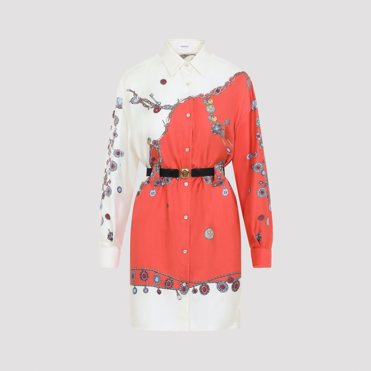 Versace Twill Silk Stolen Jewels Dress Women