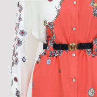 Versace Twill Silk Stolen Jewels Dress Women