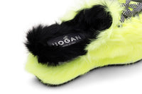 Hogan Fur-Trimmed Lace-Up Slip-On Sneakers