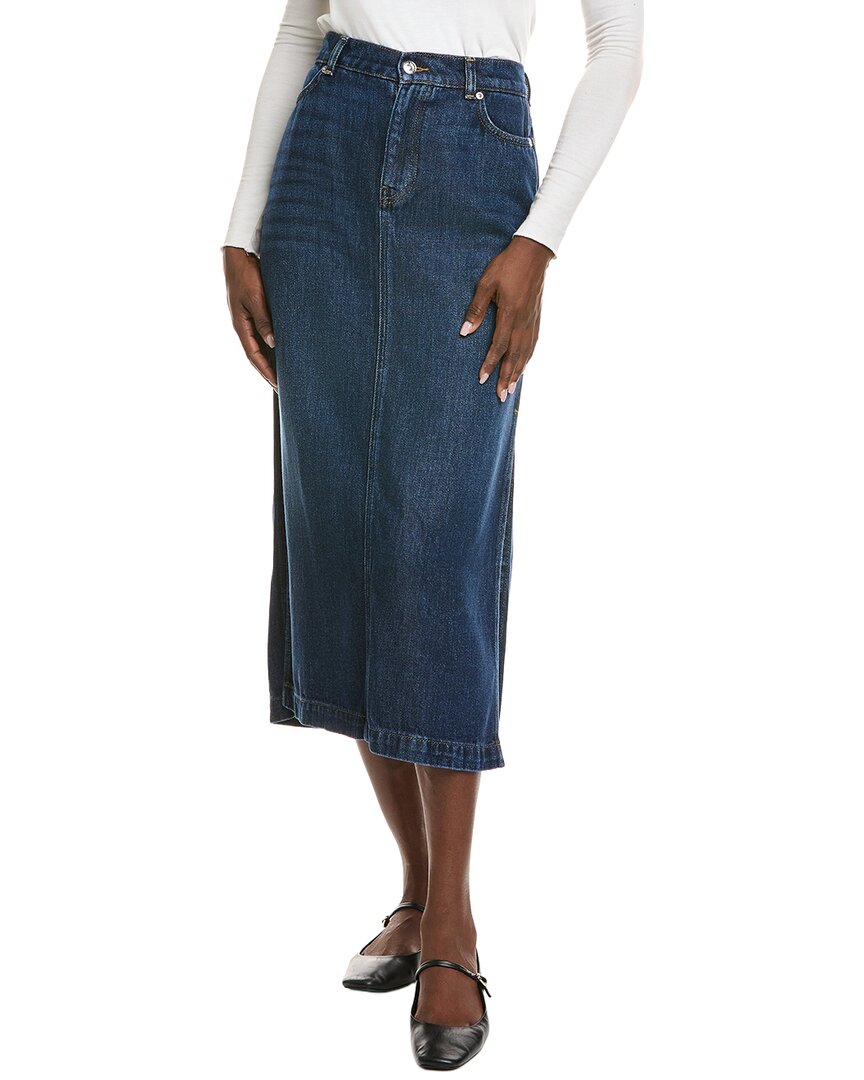 7 For All Mankind Denim Midi Skirt
