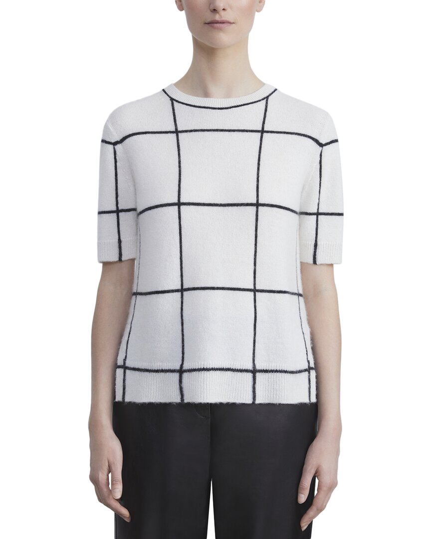 Lafayette 148 New York Tile Grid Intarsia Cashmere Sweater