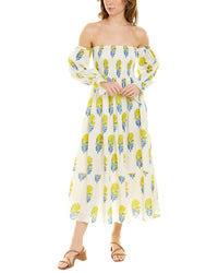 Ash & Eden Saira Midi Dress Yellow