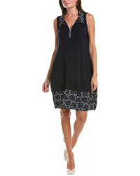 Joseph Ribkoff Mock Neck A-Line Dress Blue 4