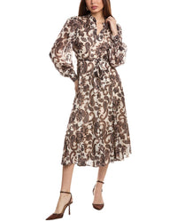 Elie Tahari The Janice Midi Dress Brown Multi 6