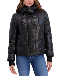 Kensie Mixed Quilt Puffer Jacket