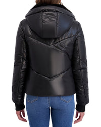 Kensie Mixed Quilt Puffer Jacket