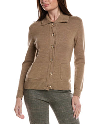 Bruno Magli Merino Wool Epaulet Sweater Jacket