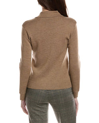 Bruno Magli Merino Wool Epaulet Sweater Jacket