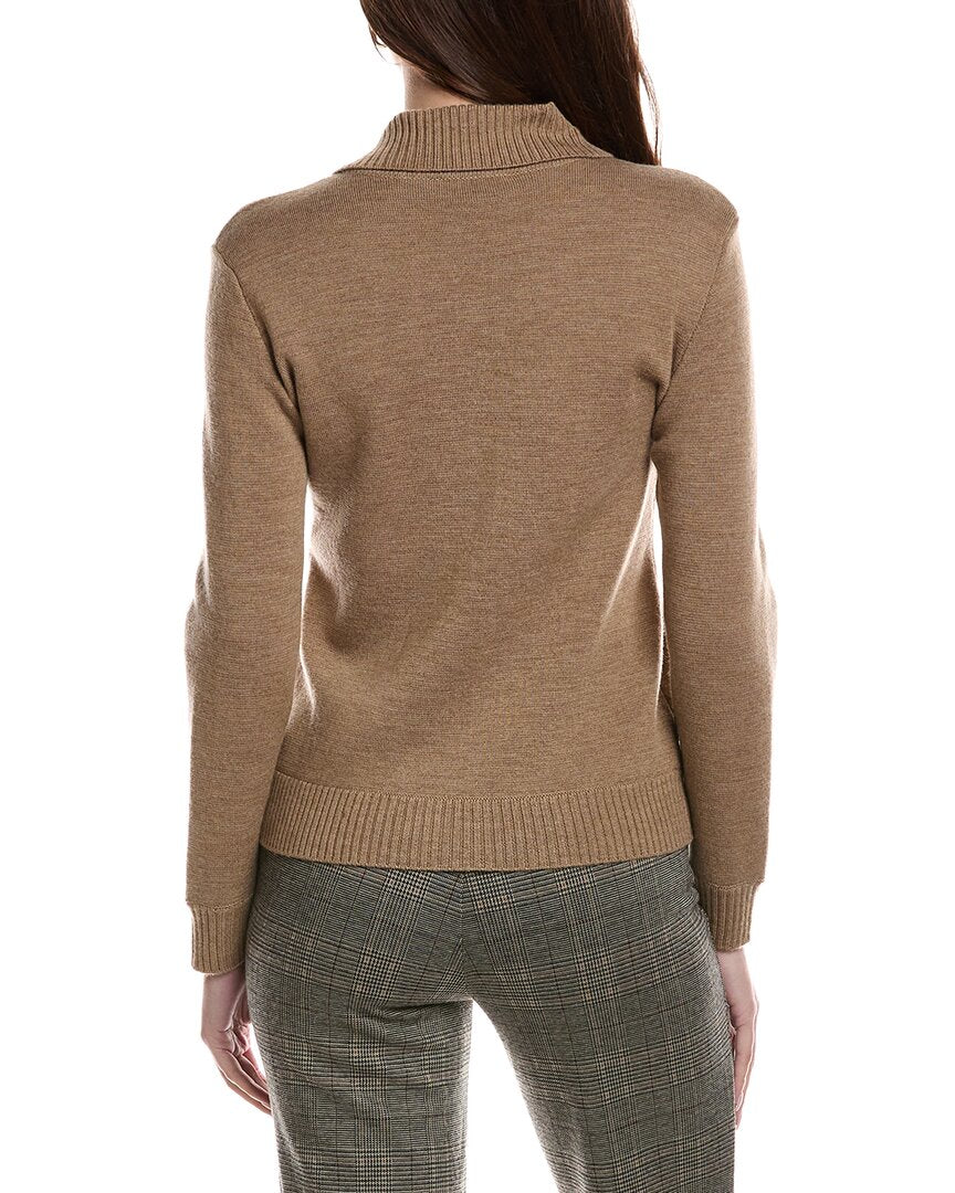 Bruno Magli Merino Wool Epaulet Sweater Jacket