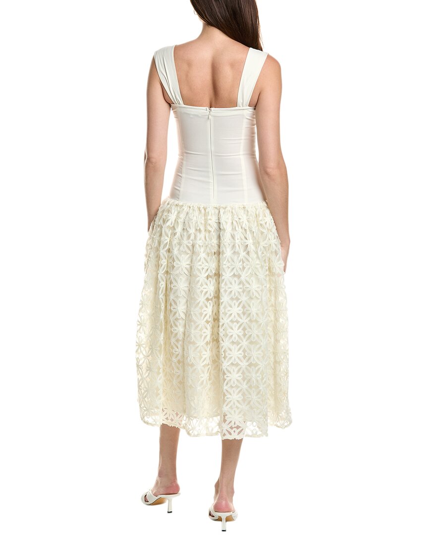 Weworewhat Corset Lace Skirt Linen-Blend Midi Dress