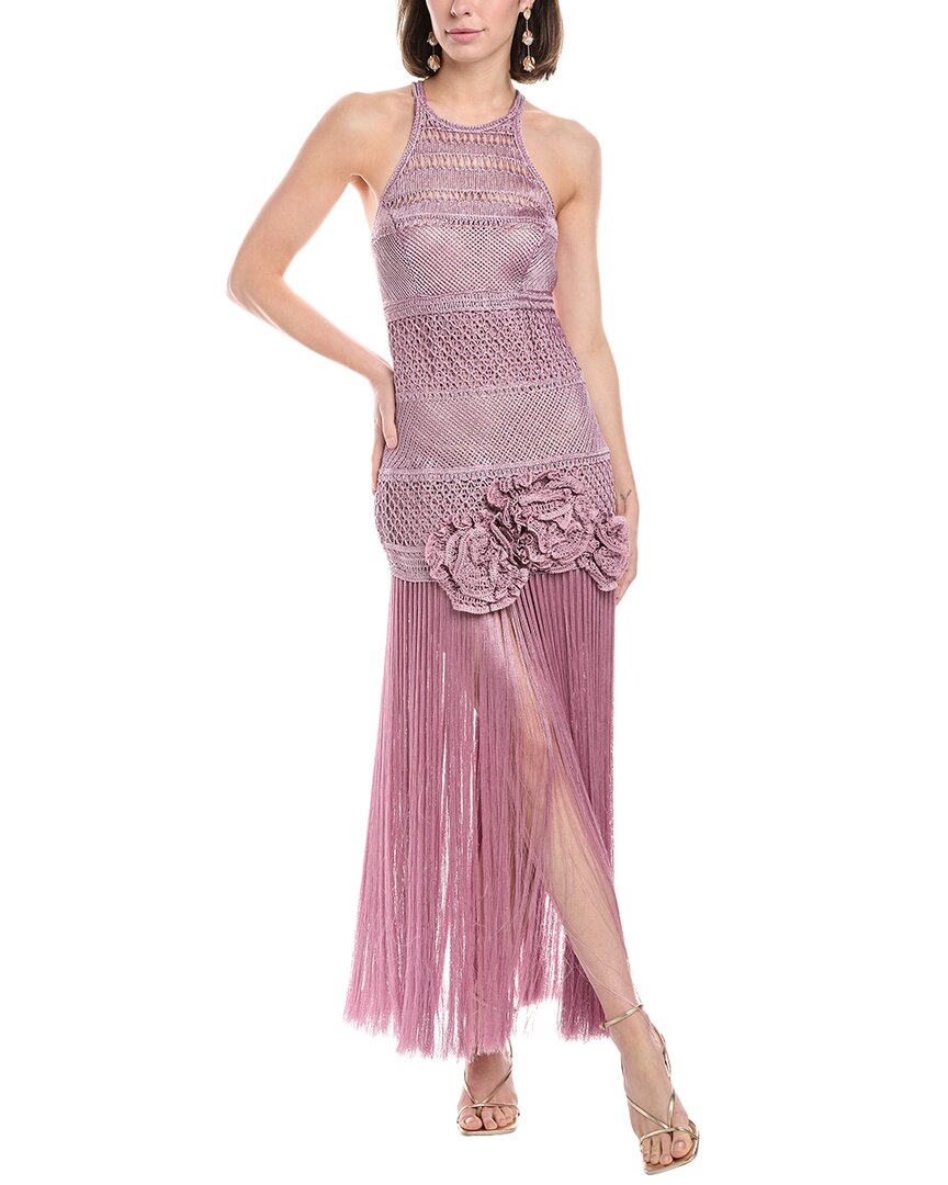 Patbo Lattice Work Fringe Maxi Dress