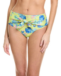 Milly Floating Cosmos Tie Front Bikini Bottom Yellow