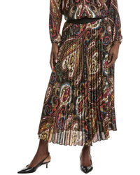 T Tahari Pleated Maxi Skirt Blue