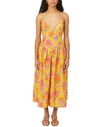 Rhode Sophie Linen Midi Dress Black