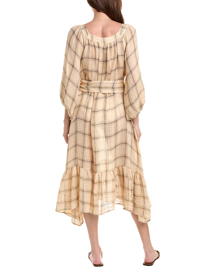 lisa marie fernandez linen dress THE ARDEN DRESS in Green Striped Linen Green Striped Linen / 2024RES226 GSL / 1