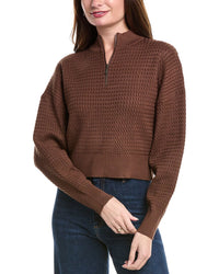 Point Cable Half-Zip Sweater Brown Multi
