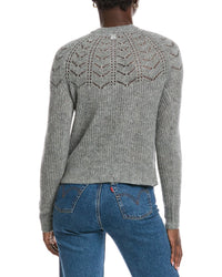 Autumn Cashmere Scalloped Pointelle Yoke Cashmere & Silk-Blend Sweater