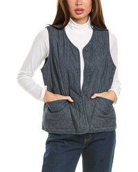 Eileen Fisher Quilted Vest Regular 00 (XXS) Blue