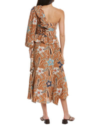 Ulla Johnson One-Shoulder Silk Midi Dress