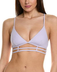 Simkhai Eunice Strappy Solid Bikini Top Purple