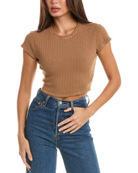 Bella Dahl Cap Sleeve Crew T-Shirt Brown