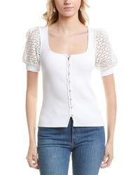 Design History Mixed Media Sweater White