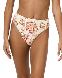 La Porte Monica High-Waisted Cheeky Bikini Bottom Pink